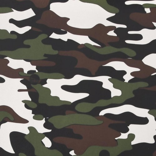 Gamingstol med fodstøtte i kunstlæder - sort/camouflage