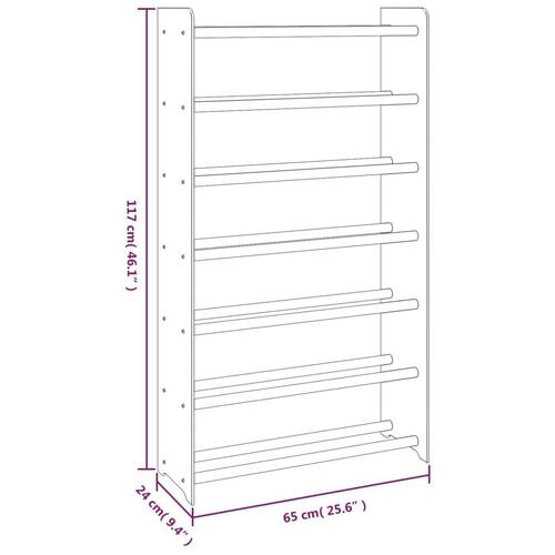 Skoreol 65x24x117 cm konstrueret træ brun
