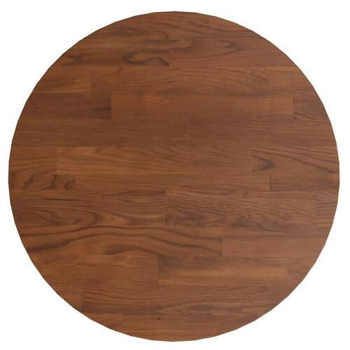Rund bordplade Ø30x1,5 cm behandlet massivt egetræ mørkebrun