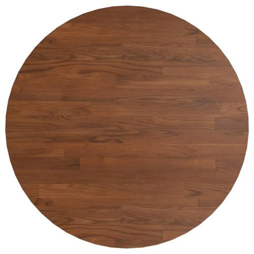 Rund bordplade Ø60x1,5 cm behandlet massivt egetræ mørkebrun