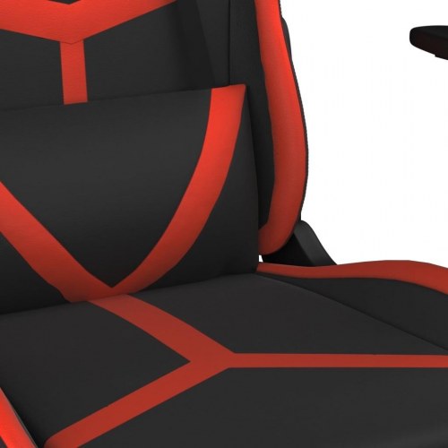Gamingstol med massage og fodstøtte - sort/rød