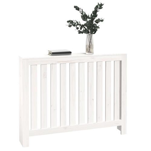 Radiatorskjuler 108,5x19x84 cm massivt fyrretræ hvid