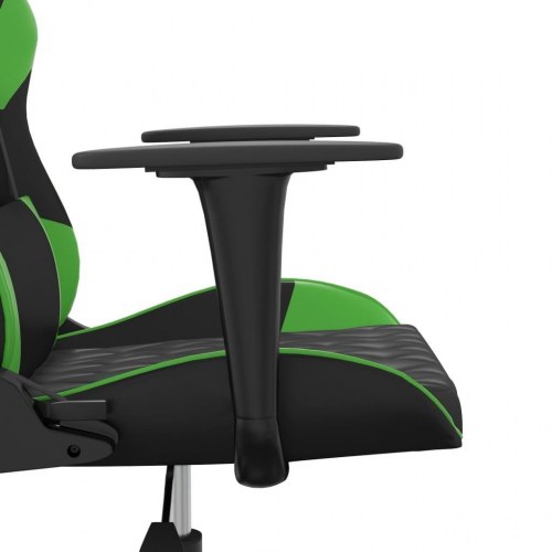 Gamingstol med massagefunktion i kunstlæder - sort/grøn