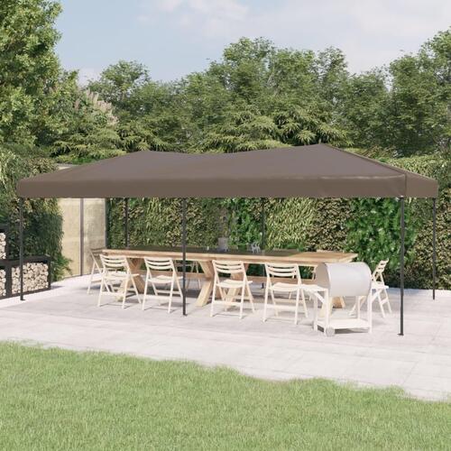 Foldbart festtelt 3x6 m gråbrun