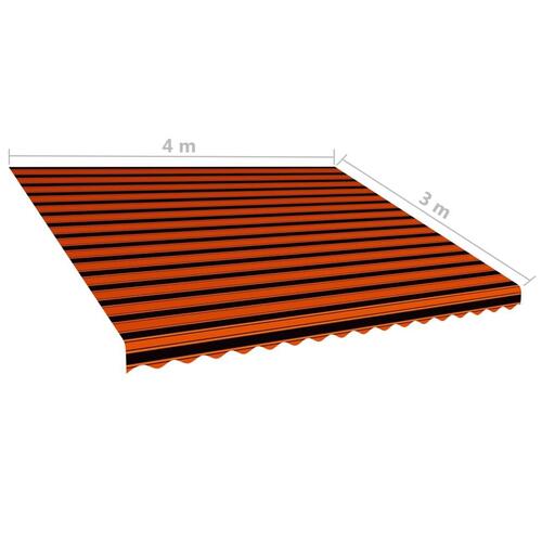 Markisedug 400x300 cm kanvas orange og brun