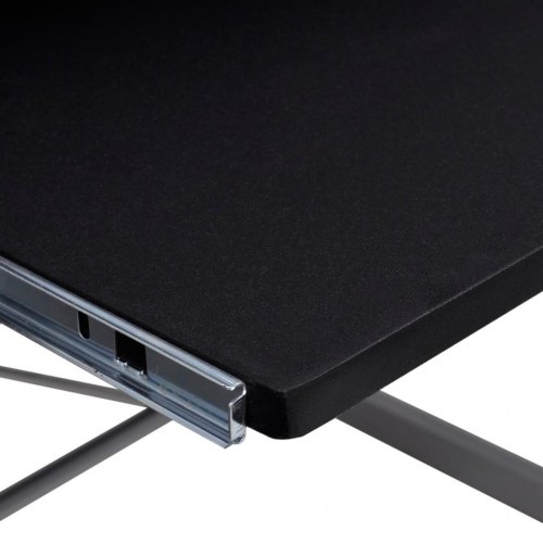 Hjørneskrivebord med tastaturbakke og hylde 132 x 112 x 99 cm - sort