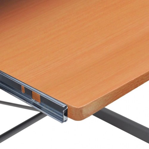 Hjørneskrivebord med tastaturbakke og hylde 132 x 112 x 99 cm - brun