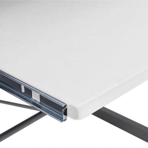 Hjørneskrivebord 132 x 112 x 99 cm med tastaturbakke - hvid