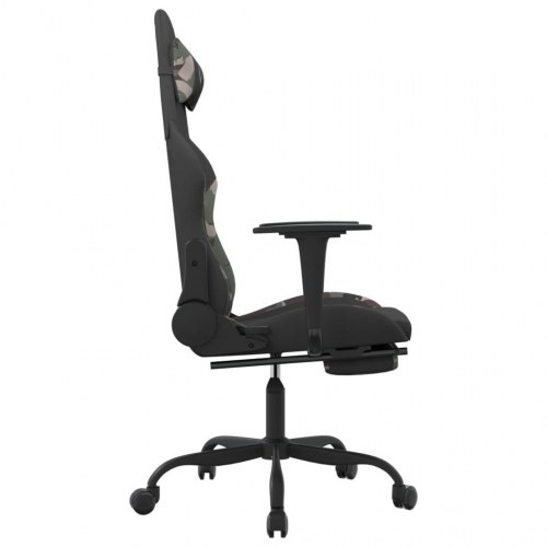 Gamingstol med fodstøtte i stof - sort/camouflage