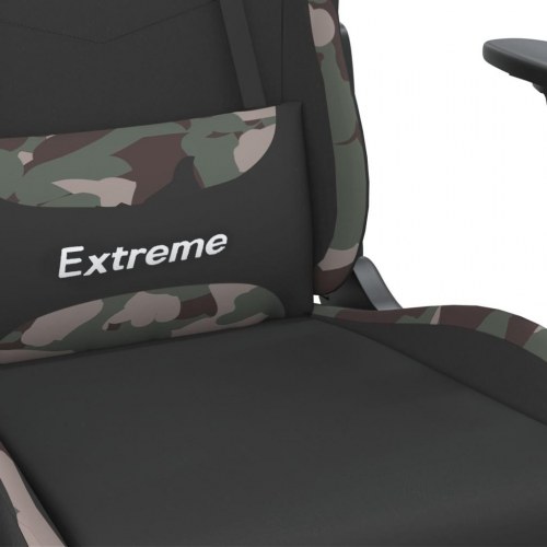 Gamingstol med fodstøtte i stof - sort/camouflage