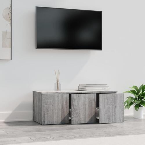 Tv-bord 80x34x30 cm konstrueret træ grå sonoma-eg