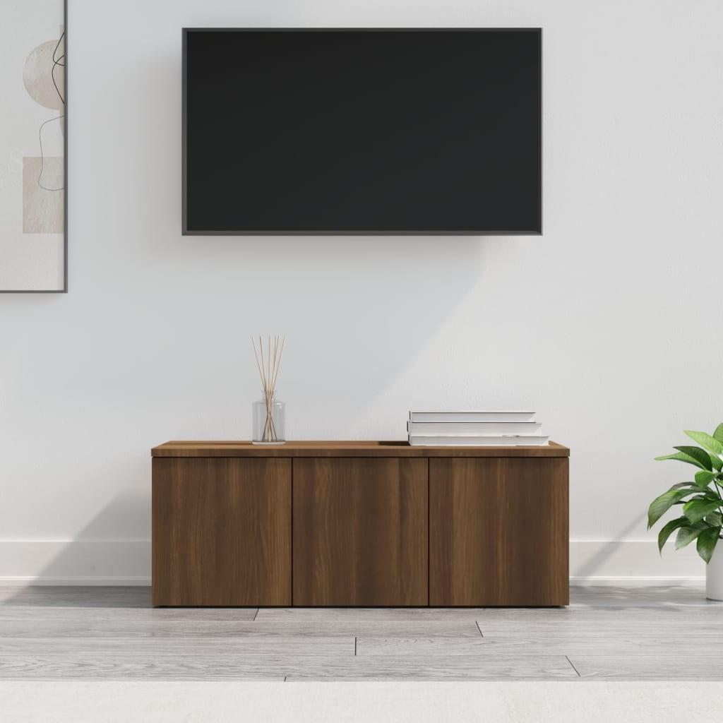 Tv-bord 80x34x30 cm konstrueret træ brun egetræsfarve