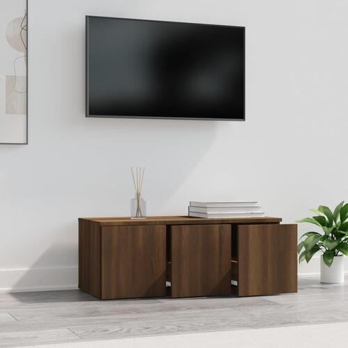Tv-bord 80x34x30 cm konstrueret træ brun egetræsfarve