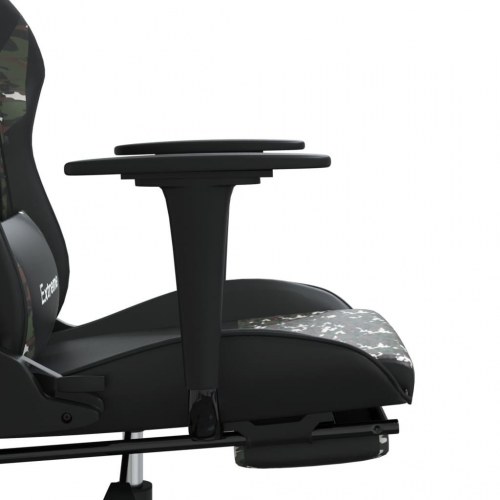 Gamingstol med fodstøtte i kunstlæder - sort/camouflage