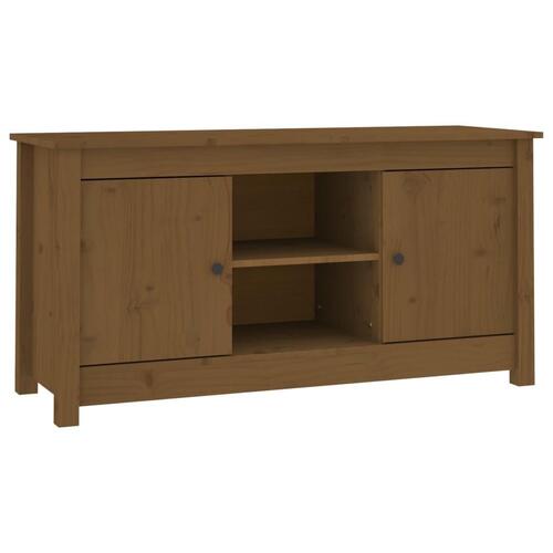 Tv-bord 103x36,5x52 cm massivt fyrretræ gyldenbrun