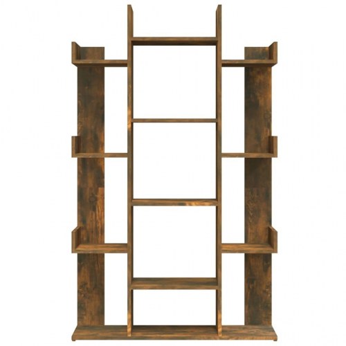 Bogreol 86x25,5x140 cm konstrueret træ røget egetræ