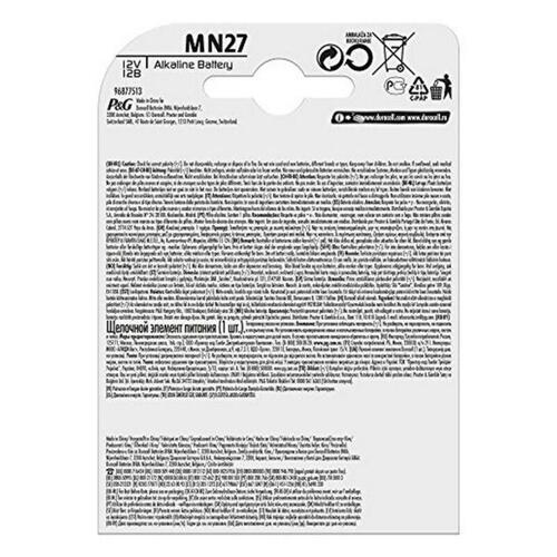 Alkaline Batteri DURACELL MN27 MN27 12V