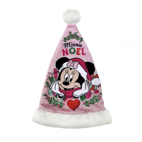 Minnie Mouse julemandshat til børn - pink, 37 cm