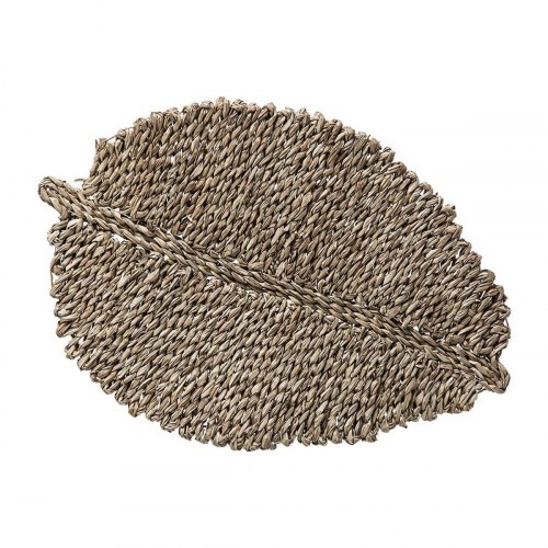 Secret de Gourmet dækkeserviet i siv - brun, bladform (49 × 34 cm)