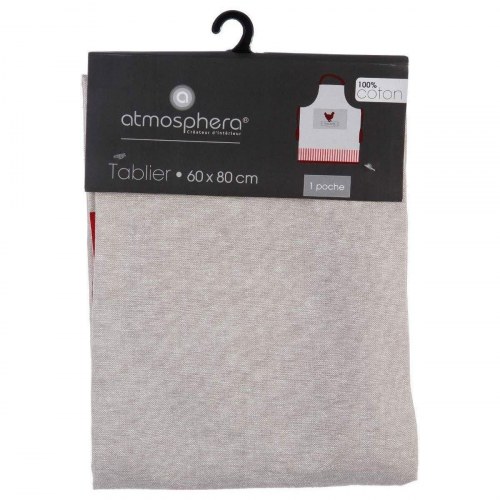 Atmosphera forklæde med lomme - Poulette, beige bomuld 60 × 80 cm