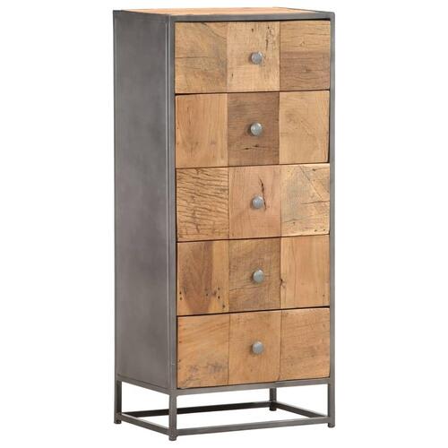 Kommode 45x30x100 cm massivt genbrugstræ