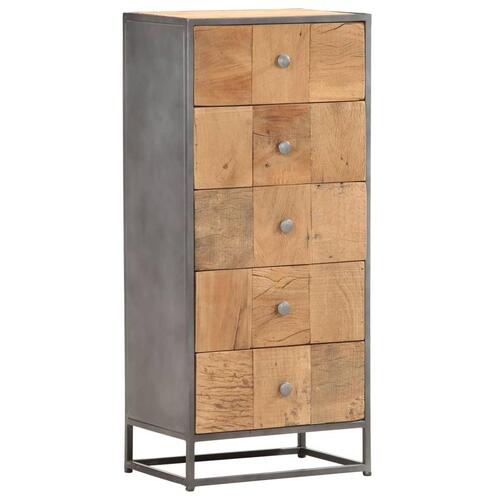 Kommode 45x30x100 cm massivt genbrugstræ