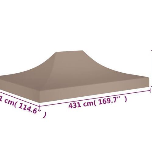 Tag til festtelt 4,5x3 m 270 g/m² gråbrun