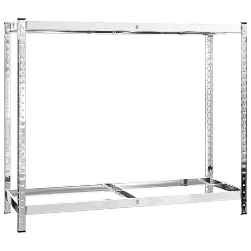 Dækreol med 2 hylder 110x40x110 cm stål sølvfarvet