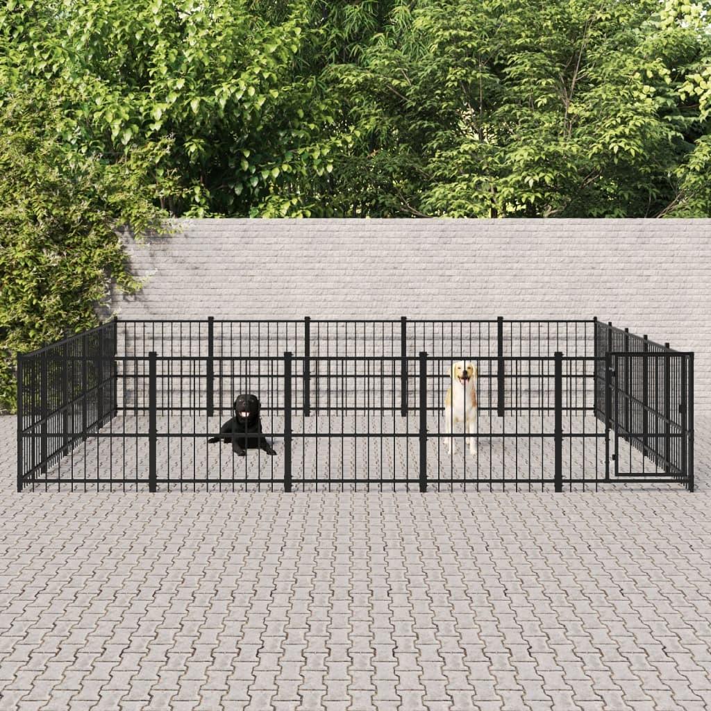 Udendørs hundegård 23,52 m² stål