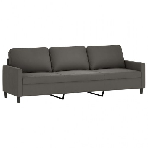 3-personers sofa 210 cm fløjl mørkegrå