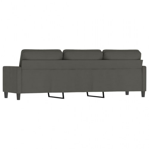 3-personers sofa 210 cm fløjl mørkegrå