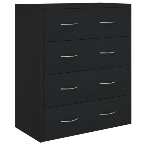 Skænk med 4 skuffer - 60 × 30,5 × 71 cm, sort