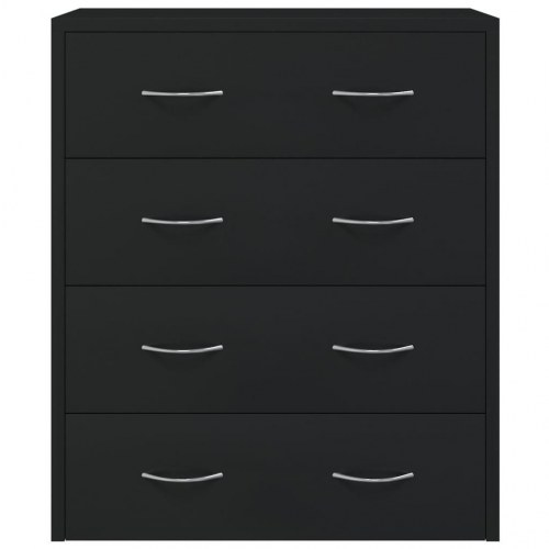 Skænk med 4 skuffer - 60 × 30,5 × 71 cm, sort