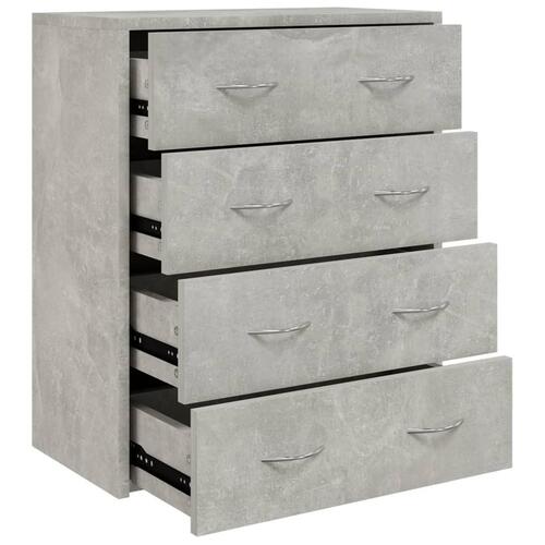 Skænk med 4 skuffer 60x30,5x71 cm betongrå
