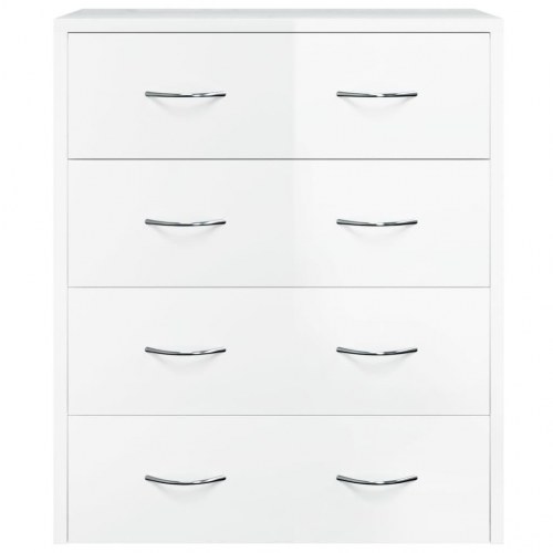 Skænk med 4 skuffer - 60 × 30,5 × 71 cm, hvid højglans