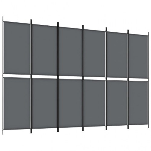 Rumdeler med 5 paneler i stof - 300 × 200 cm, antracitgrå