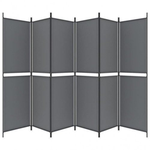 Rumdeler med 5 paneler i stof - 300 × 200 cm, antracitgrå