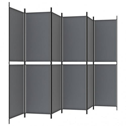 Rumdeler med 5 paneler i stof - 300 × 200 cm, antracitgrå