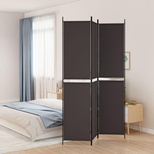 3-panels rumdeler i stof - 150 × 220 cm, brun