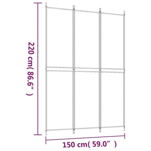 3-panels rumdeler i stof - 150 × 220 cm, brun