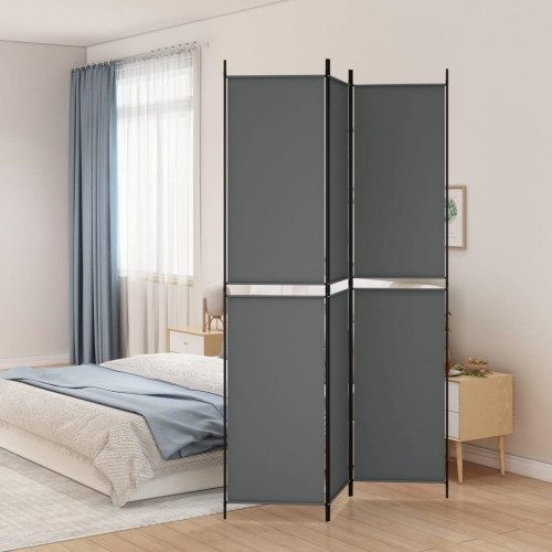 3-panels rumdeler i stof - 150×220 cm, antracitgrå