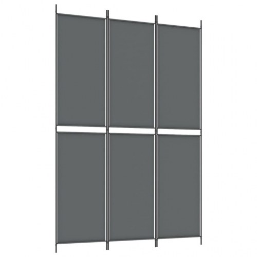 3-panels rumdeler i stof - 150×220 cm, antracitgrå