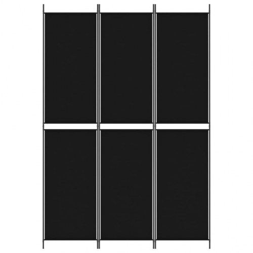 3-panels rumdeler i stof - 150×220 cm, sort