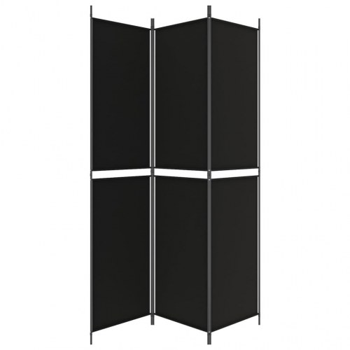 3-panels rumdeler i stof - 150×220 cm, sort