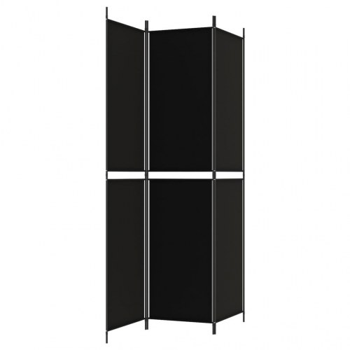 3-panels rumdeler i stof - 150×220 cm, sort