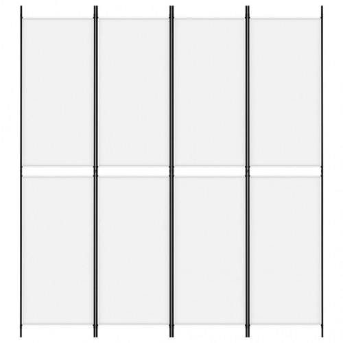 4-panels rumdeler i stof - hvid, 200 × 220 cm