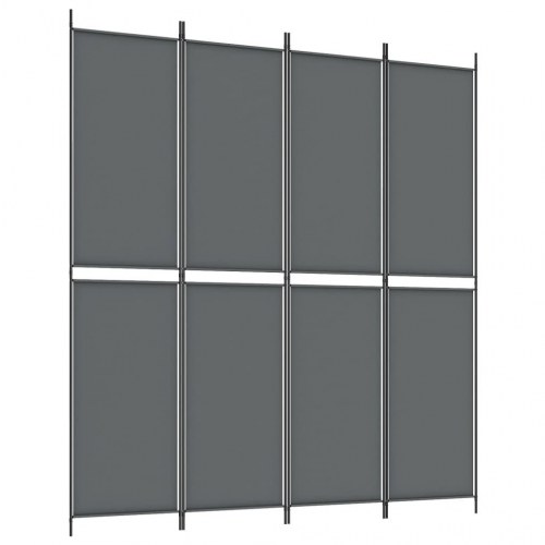 4-panels rumdeler i stof - 200 × 220 cm, antracitgrå