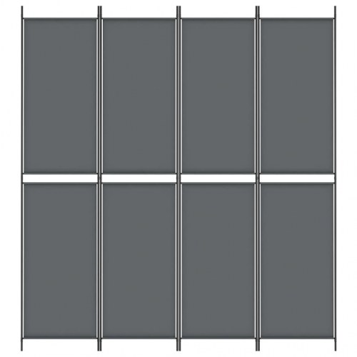 4-panels rumdeler i stof - 200 × 220 cm, antracitgrå