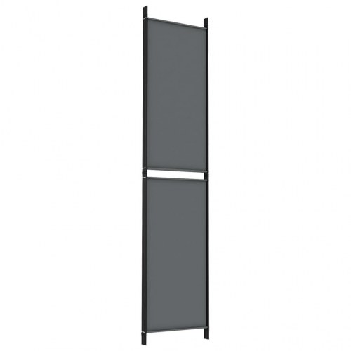 4-panels rumdeler i stof - 200 × 220 cm, antracitgrå