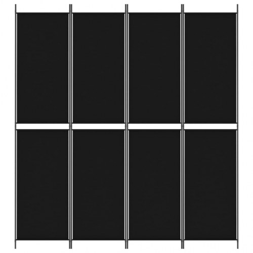 4-panels rumdeler i stof - 200 × 220 cm, sort